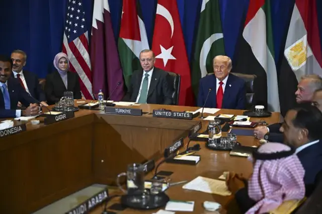 Liderler masasında Trump ve bölge temsilcileri