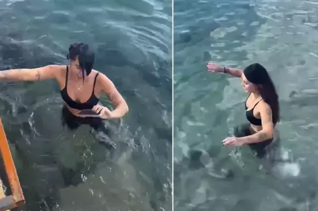 حادثه ناگوار! یاسمین یوروک در جستجوی تلفنش در دریا