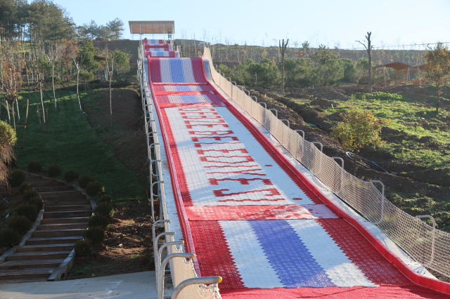 Türkiye'nin en uzun kaydırağında sona gelindi