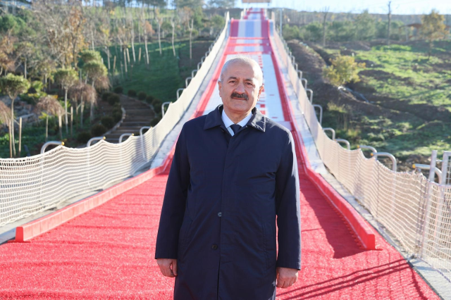 Türkiye'nin en uzun kaydırağında sona gelindi