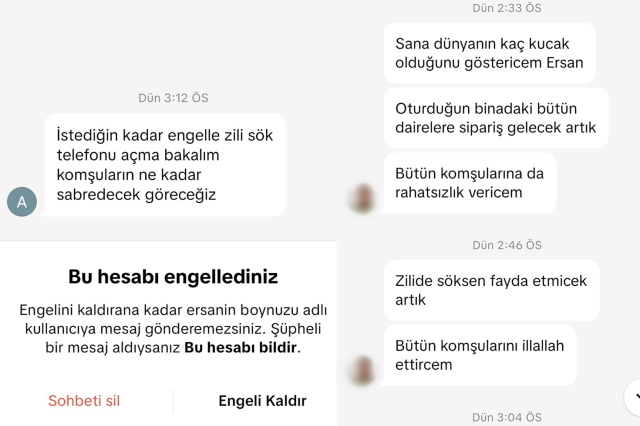 Evine 20 günde 400 sahte sipariş ile asılsız ihbar geldi; kapıda yan yana sıralanan motokuryeler kamerada