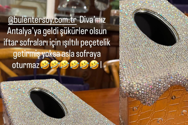 Bülent Ersoy'un Ramazan hediyesi şaşırttı: Işıltılı peçetelik