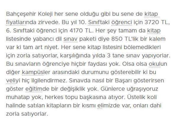 Bahçeşehir Koleji kitap sorunu ve sınav verimsizliği!