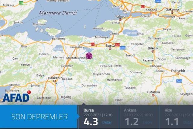 Son Dakika: Bursa'nın Mustafakemalpaşa ilçesinde 4,3 şiddetinde deprem meydana geldi