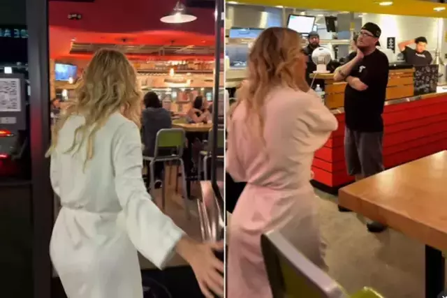 Gülben Ergen ABD'de bornozuyla hamburgerciye gitti