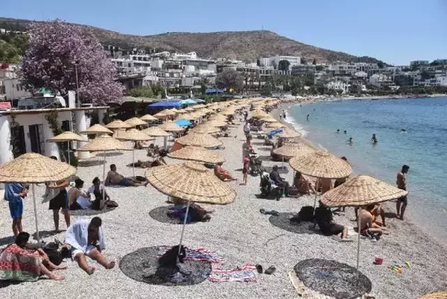 Havalar ısındı, yerli ve yabancı turist plaja akın etti