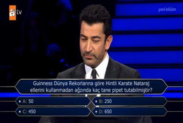 (Guinness Dünya Rekorları Hintli Karate Nataraj) Kim Milyoner Olmak İster 17 Aralık Sorusu Cevabı Nedir? Kim Milyoner Olmak İster 50 Bin TL'lik soru!
