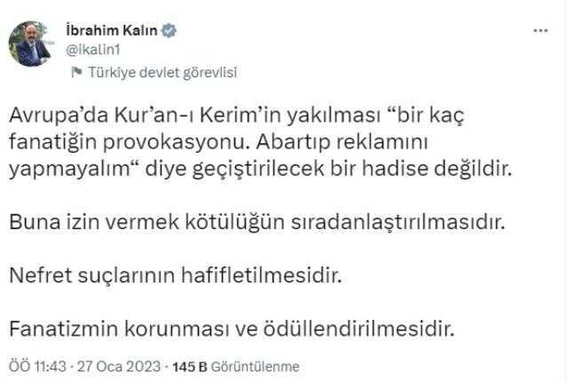 Dışişleri'nden Danimarka'ya tepki