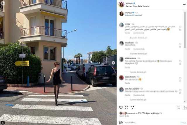 Cannes Film Festivali'ne giden Esra Bilgiç, süper mini elbiseli pozlarıyla göz kamaştırdı