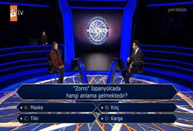 (Zorro İspanyolcada hangi anlama gelmektedir?) Kim Milyoner Olmak İster 10 Aralık Sorusu Cevabı Nedir? Kim Milyoner Olmak İster 200 Bin TL'lik soru!