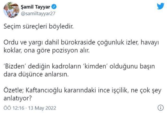 AK Partili Şamil Tayyar, Canan Kaftancıoğlu ile ilgi paylaşım yaptı! Saatler içinde gönderiyi sildi