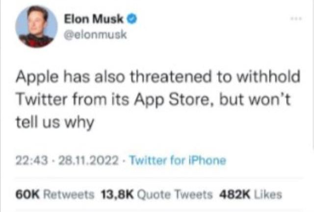 Üst üste paylaşımlar yaptı! Twitter'ın patronu Elon Musk, teknoloji devi Apple'a savaş açtı