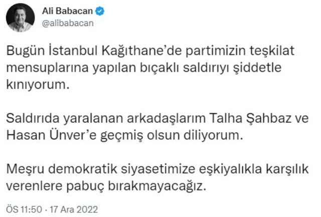 DEVA Partililere esnaf ziyaretinde bıçaklı saldırı: Motosikletle gelip 2 kişiyi yaraladı