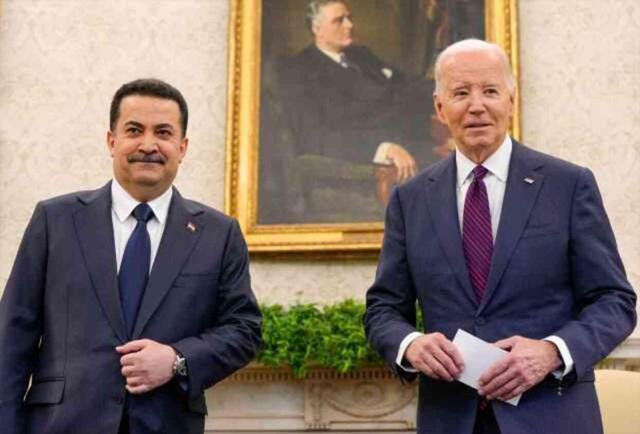 ABD Başkanı Biden, Irak Başbakanı ile görüşürken saatiyle oynadı