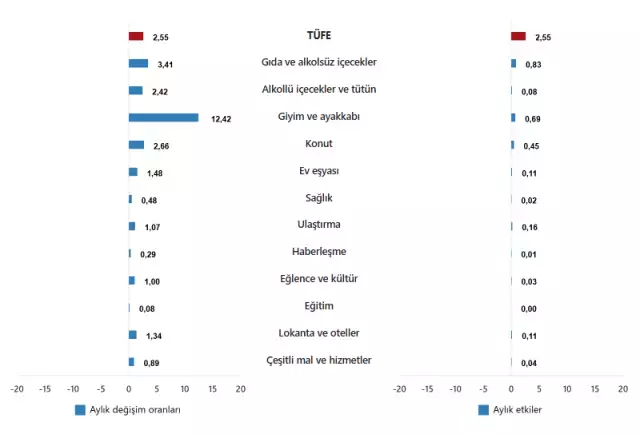 Enflasyon ekim ayında yüzde 2,55 arttı, yıllık bazda yüzde 32,87 oldu