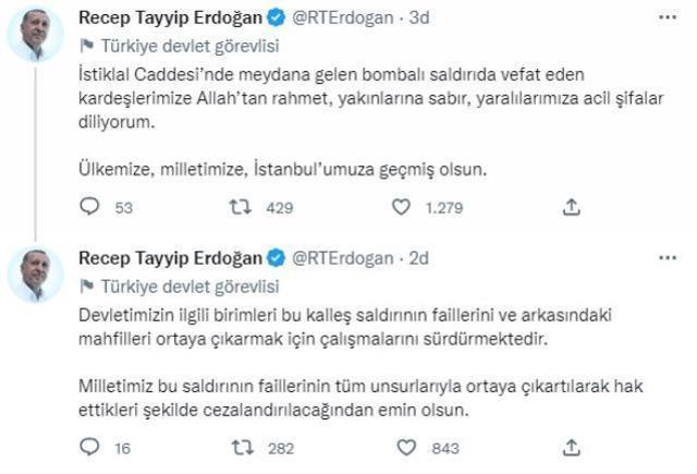 Cumhurbaşkanı Erdoğan'dan İstiklal Caddesi'nde bombalı saldırıya ilişkin ilk sözler: Terör kokusu var