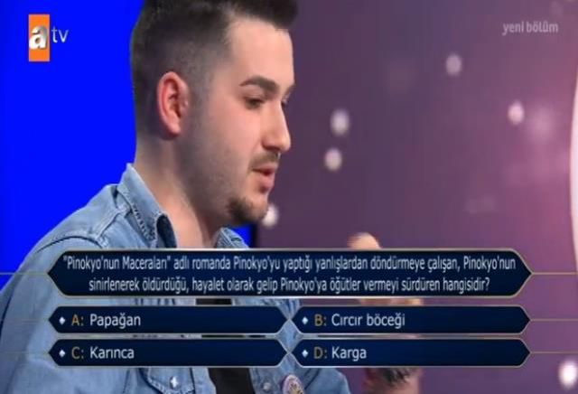 ('Pinokyo'nun Maceraları' adlı romanda Pinokyo'yu) Kim Milyoner Olmak İster 28 Mart Sorusu Cevabı Nedir? Kim Milyoner Olmak İster 50 Bin TL'lik soru!