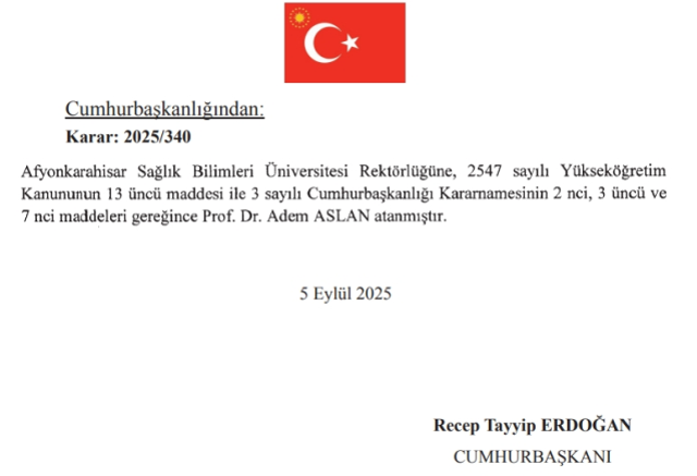 Afyon Sağlık Bilimleri Üniversitesi Yeni Rektörü Prof. Dr. Adem Arslan Kimdir?