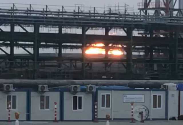 Karadeniz gazının ilk alevleri geceyi aydınlattı