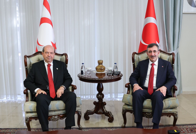 Cumhurbaşkanı Yardımcısı Yılmaz, KKTC Cumhurbaşkanı Erhürman ile bir araya geldi