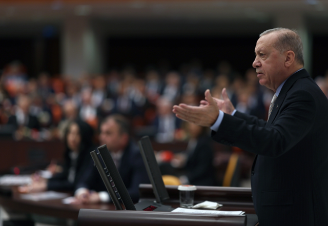 TBMM açılış töreninde Cumhurbaşkanı Erdoğan konuşurken