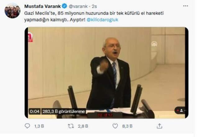 Kılıçdaroğlu'nun Meclis'teki el hareketine AK Parti'den sert tepki