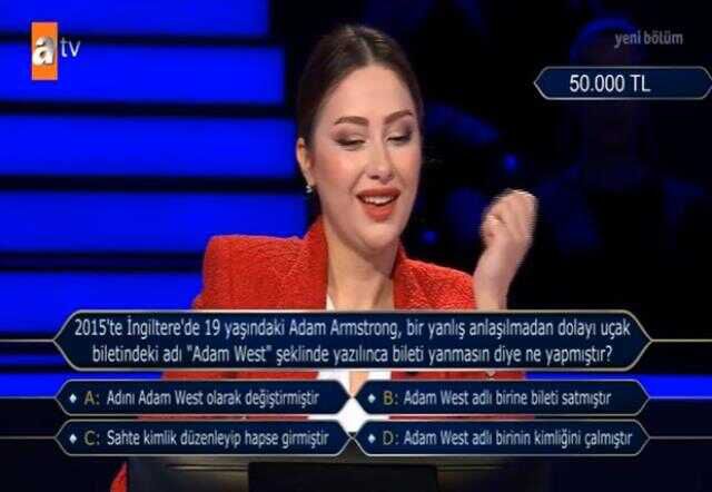 (2015'te İngiltere'de 19 yaşındaki Adam Armstrong) Kim Milyoner Olmak İster 14 Ocak Sorusu Cevabı Nedir? Kim Milyoner Olmak İster 50 Bin TL'lik soru!