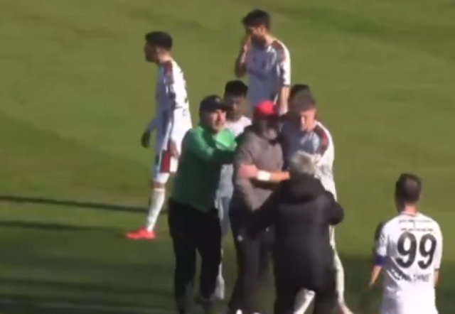 Mustafa Reşit Akçay, maçın ortasında sahaya girip futbolcusunu dövmeye kalktı