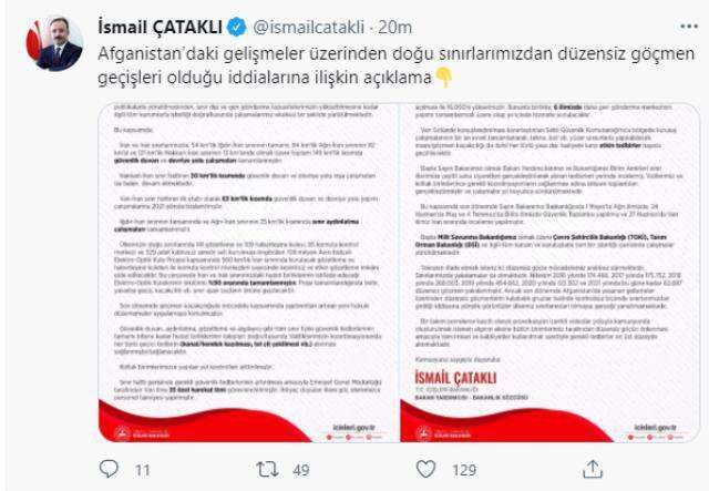 İçişleri Bakanlığı'ndan 'Afgan göçü' iddialarına detaylı yanıt: Sınır güvenliği olmadığı şeklinde algı yaratmaya çalışılıyor