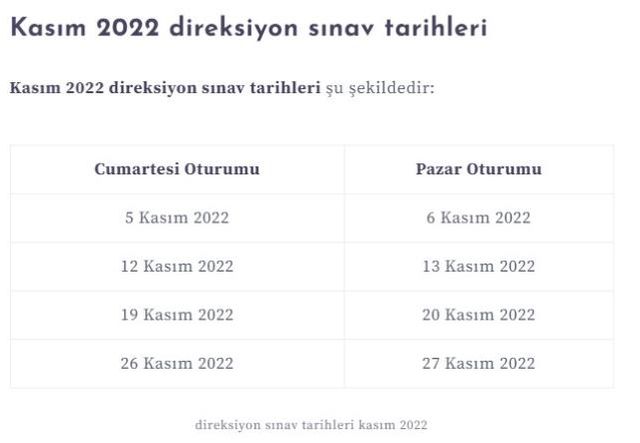 Direksiyon sınavı ne zaman? Direksiyon sınavı ne zaman olacak 2022?