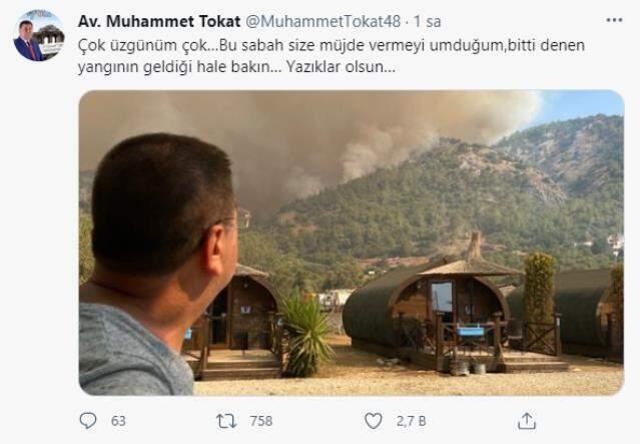 Milas Belediye Başkanı Muhammet Tokat: Eyvah, yangın kritik eşiği aşarak siteler tarafına geçti