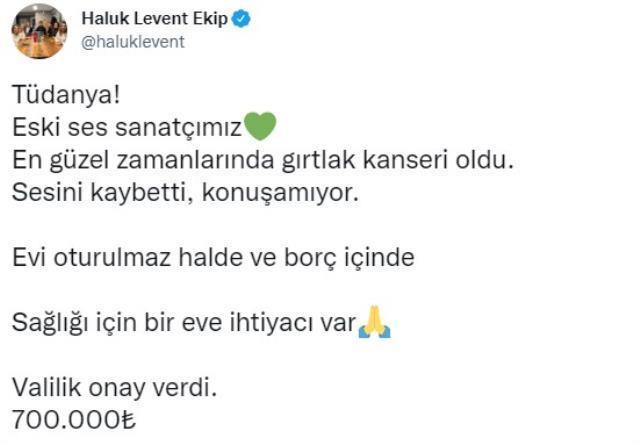 Haluk Levent, sesini kaybeden Tüdanya için yardım kampanyası başlattı: Evi oturulmaz halde