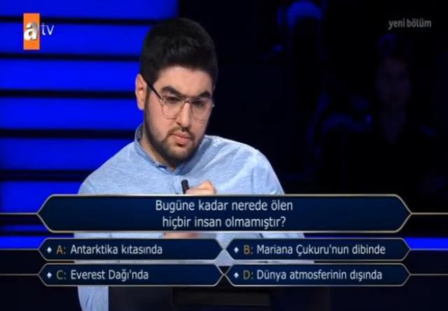 (Bugüne kadar nerede ölen hiçbir insan olmamıştır?) Kim Milyoner Olmak İster 21 Mart Sorusu Cevabı Nedir? Kim Milyoner Olmak İster 50 Bin TL'lik soru!
