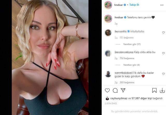 Hande Sarıoğlu göğüs dekolteli pozunu paylaştı, herkes aynı yorumu yaptı