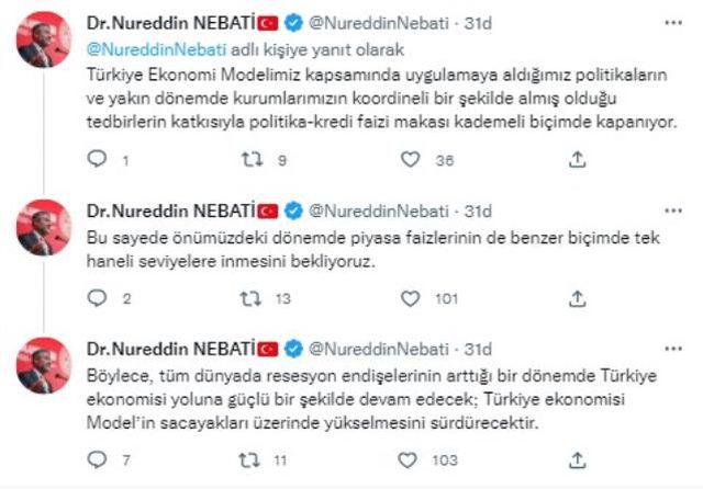 Bakan Nebati'den faiz kararı sonrası bankalara çağrı: Piyasa faizlerinin de tek hanelere inmesini bekliyoruz