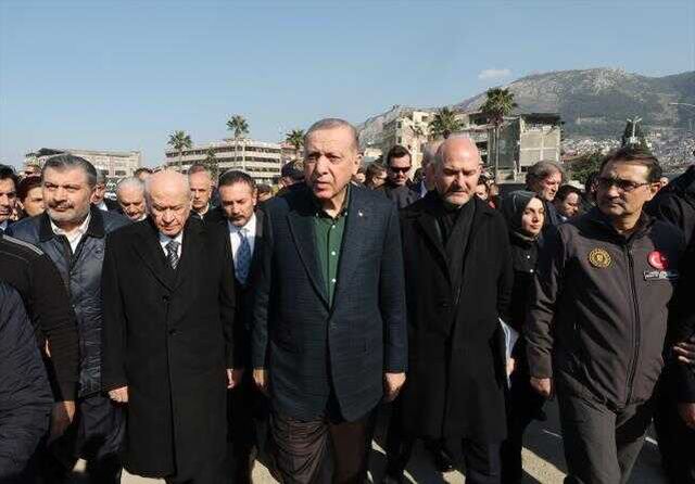 Cumhurbaşkanı Erdoğan ve MHP lideri Bahçeli deprem bölgesinde