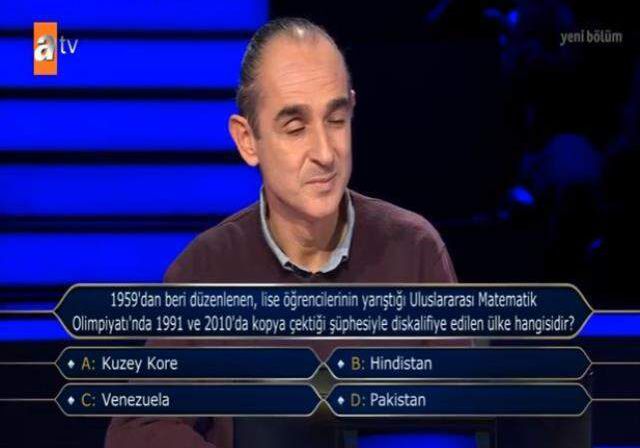 (Uluslararası Matematik Olimpiyatı'nda 1991...) Kim Milyoner Olmak İster 17 Aralık Sorusu Cevabı Nedir? Kim Milyoner Olmak İster 100 Bin TL'lik soru!