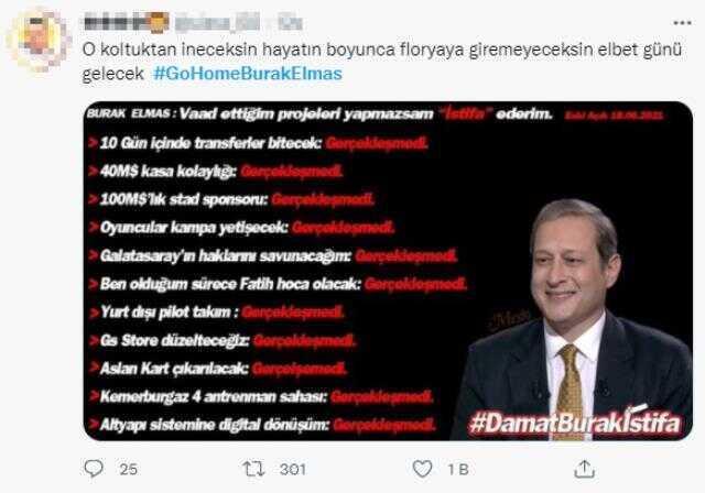 Galatasaray taraftarının tepkisi dinmiyor! 'GoHomeBurakElmas' etiketi dünya gündeminde birinci sıraya oturdu