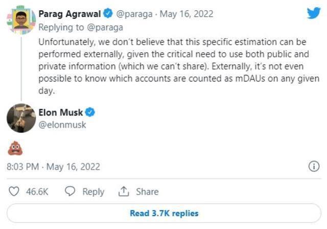 Elon Musk Twitter CEO'suna dışkı emojisi yolladı