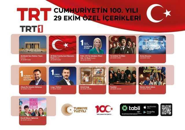 TRT'den Cumhuriyet'in 100. Yılına Özel İçerikler