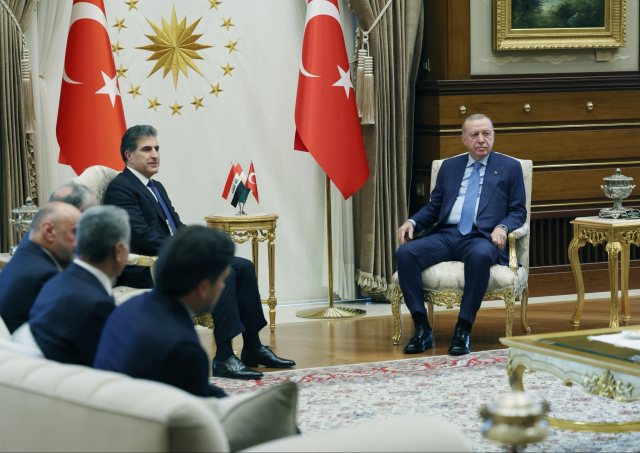Cumhurbaşkanı Erdoğan, Irak Kürt Bölgesel Yönetimi Başkanı Barzani'yi kabul etti
