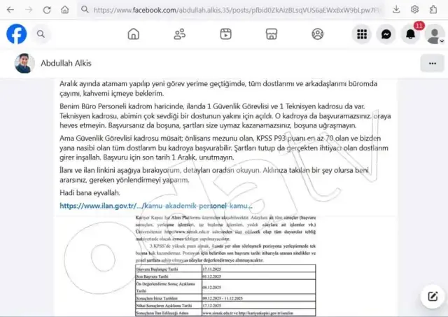 Rektör kardeşinden tartışma yaratan 'kadro' paylaşımı: Klimalı odam hazır, çatlayın