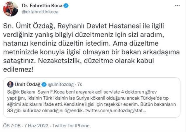 Bakan Koca'dan Ümit Özdağ'a çok sert Bakan Soylu tepkisi: Nezaketsizlik, düzeltme olarak kabul edilemez