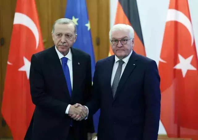 Cumhurbaşkanı Erdoğan, Almanya Cumhurbaşkanı Steinmeier'le görüşmesi başladı
