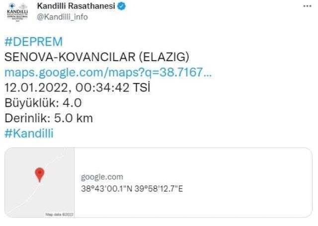 Deprem gerçeği kendini bir kez daha hatırlattı! Elazığ'ın Palu ilçesi 4.0 şiddetiyle sarsıldı