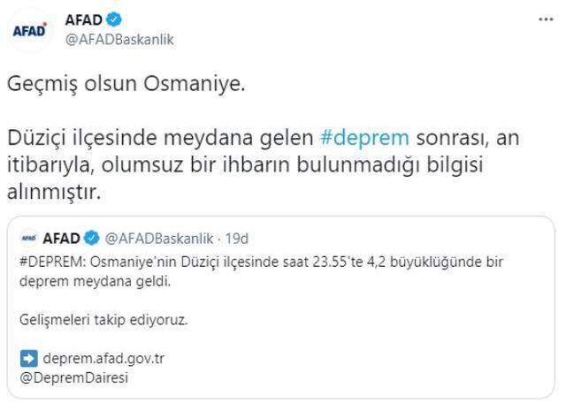Osmaniye'de 4,2 büyüklüğünde deprem