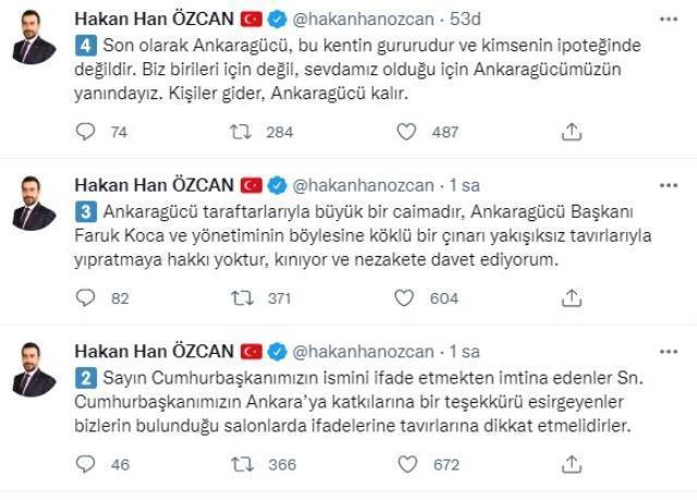 Ankaragücü Genel Kurulu'nda AK Partili il başkanı, ismi yanlış okununca salonu terk etti