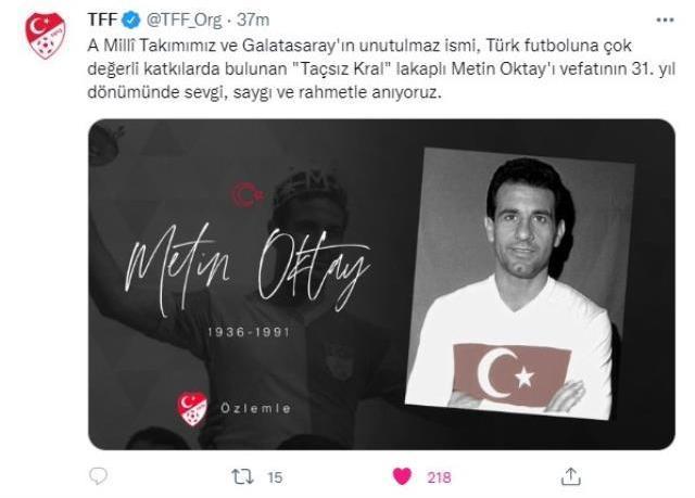Türk Futbolu Taçsız Kral Metin Oktay'ı anıyor