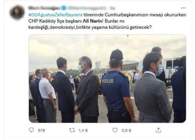 Cumhurbaşkanı Erdoğan'ın mesajı okunduğu sırada CHP'li başkan sırtını döndü