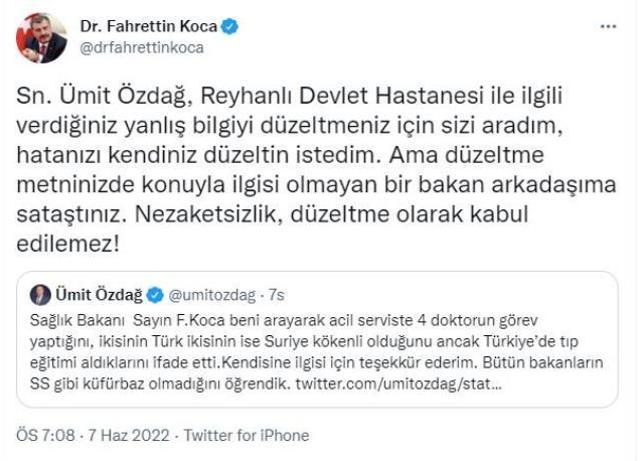 Bakan Koca'dan Ümit Özdağ'a çok sert Bakan Soylu tepkisi: Nezaketsizlik, düzeltme olarak kabul edilemez